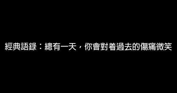 經典語錄：總有一天，你會對着過去的傷痛微笑 0 (0)