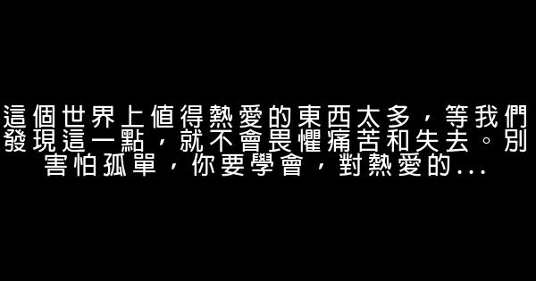 经典语录：怕的不是孤独，怕的是辜负 0 (0)