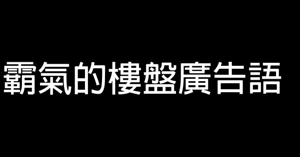 霸氣的樓盤廣告語 0 (0)