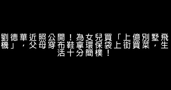 劉德華近照公開！為女兒買「上億別墅飛機」，父母穿布鞋拿環保袋上街買菜，生活十分簡樸！ 0 (0)