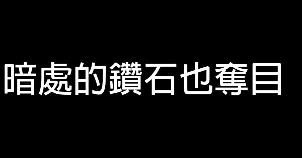 暗處的鑽石也奪目 0 (0)