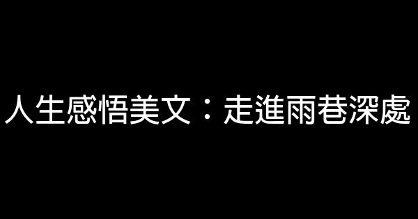 人生感悟美文：走進雨巷深處 0 (0)
