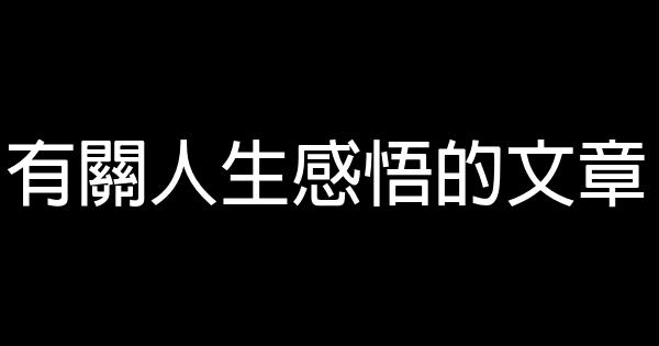 有關人生感悟的文章 0 (0)