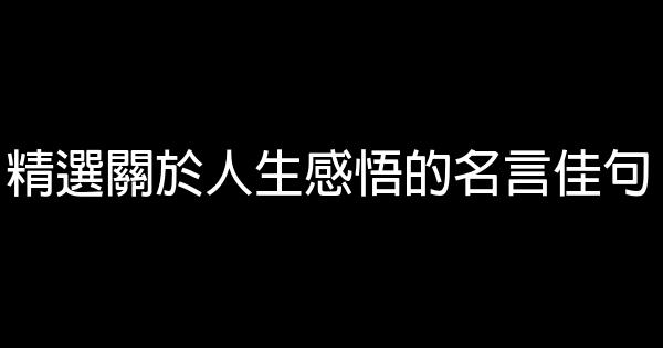 精選關於人生感悟的名言佳句 0 (0)