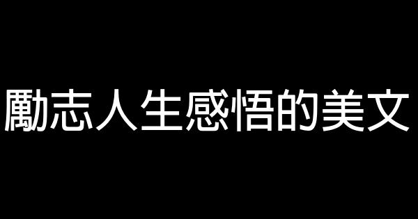 勵志人生感悟的美文 0 (0)