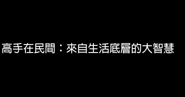 高手在民間：來自生活底層的大智慧 0 (0)