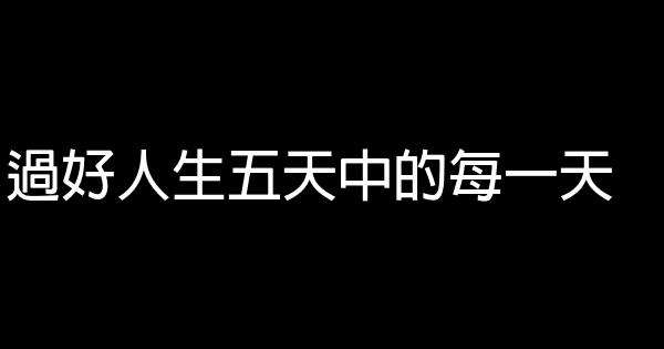 過好人生五天中的每一天 0 (0)
