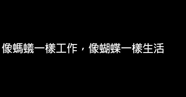 像螞蟻一樣工作，像蝴蝶一樣生活 0 (0)