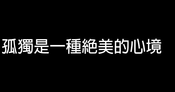 孤獨是一種絕美的心境 0 (0)