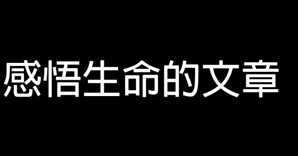感悟生命的文章 1