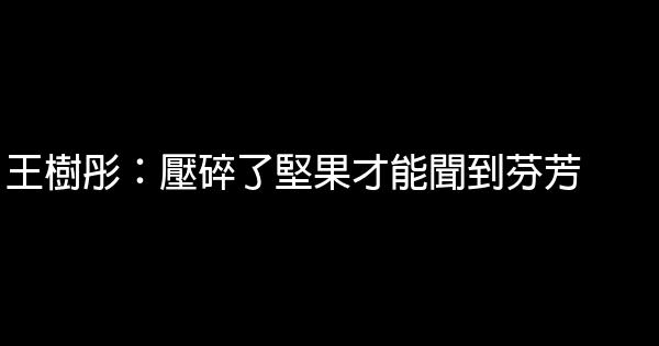 王樹彤：壓碎了堅果才能聞到芬芳 0 (0)