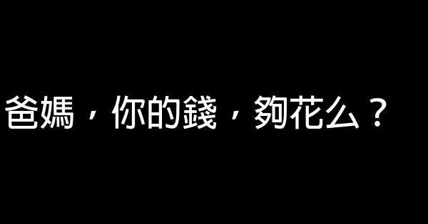 爸媽，你的錢，夠花么？ 0 (0)