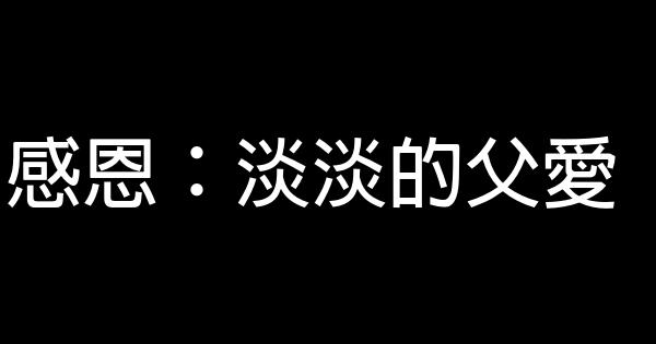 感恩：淡淡的父愛 0 (0)