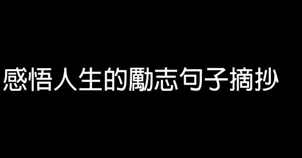 感悟人生的勵志句子摘抄 0 (0)